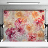 Lofaris Pink Orange Abstract Floral Pattern Photo Backdrop